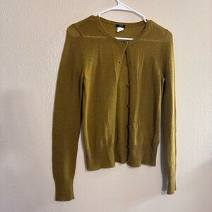 J. Crew Wool Cardigan - Size Small - Mustard Brown